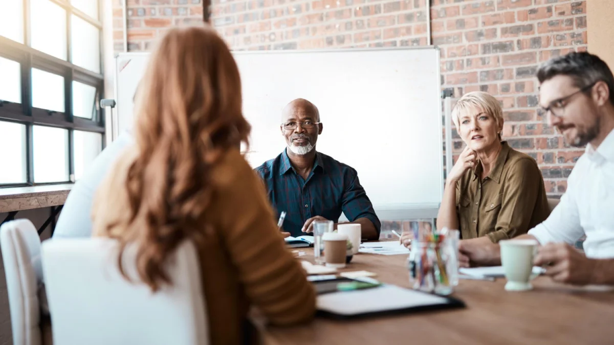 Workplace meeting at boardroom